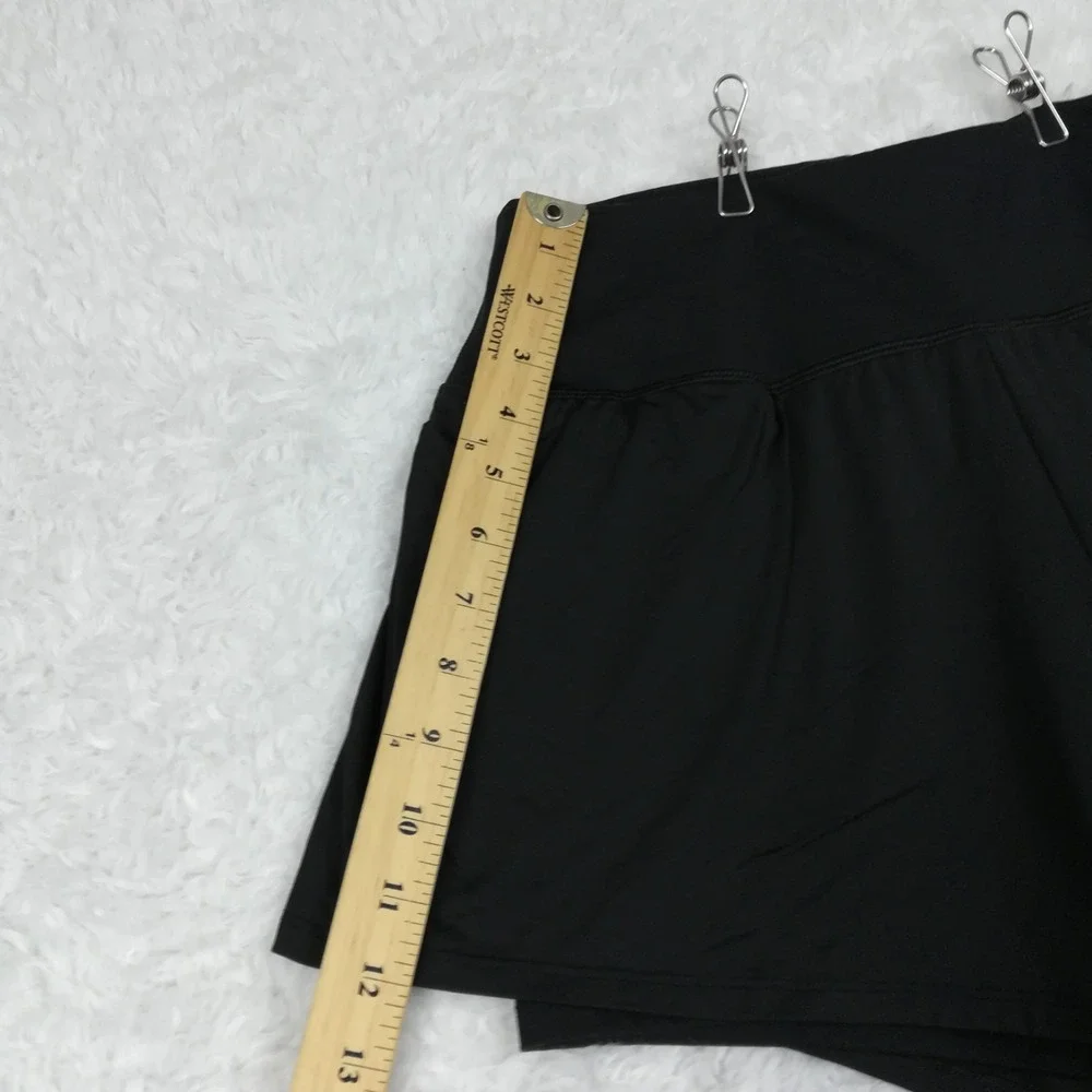 Spyder Womens Shorts Active Black Running Yoga 2-in-1 Dual Layered Comfort M